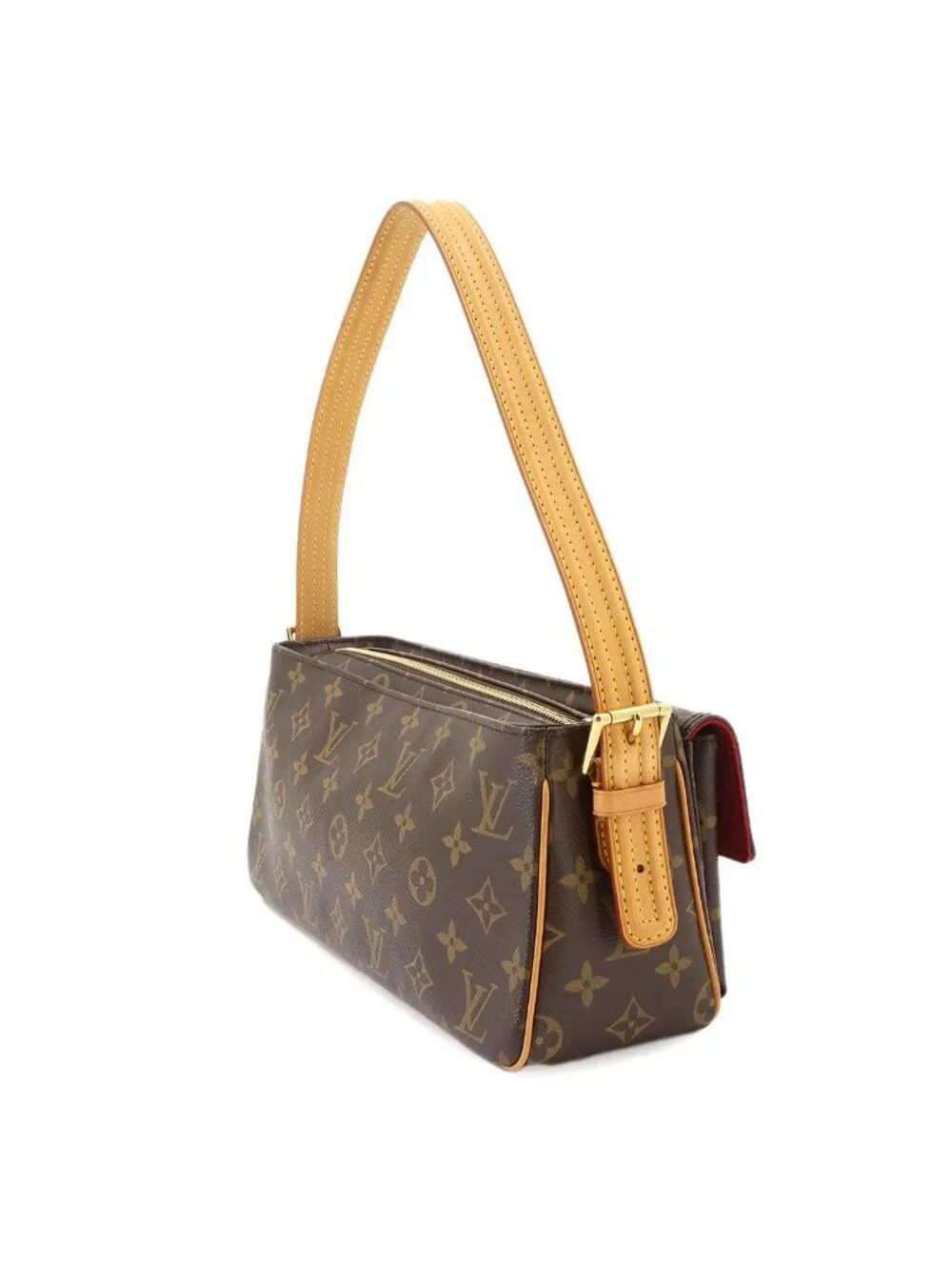Louis Vuitton Monogram Viva Cite MM Shoulder Bag Brown Gold